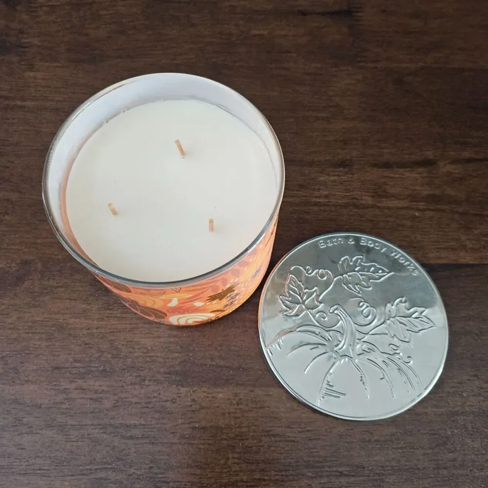 Bath Body Works Sweet Cinnamon Pumpkin candle 3 Wick New Not Used